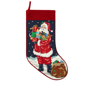 Peking Handicraft - Stocking Santa with Toys Embroidered