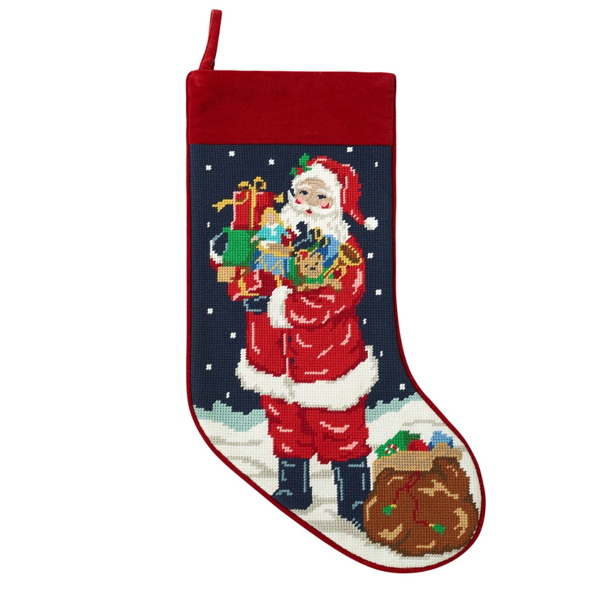 Peking Handicraft - Stocking Santa with Toys Embroidered
