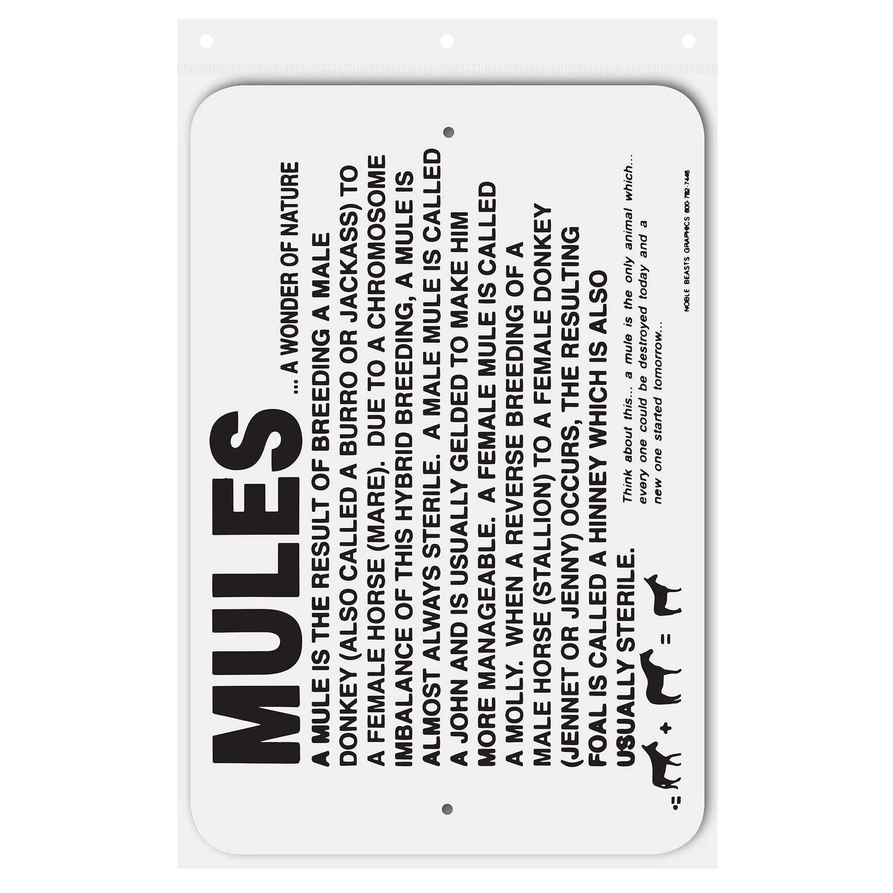 Noble Beasts - Information Mules Sign