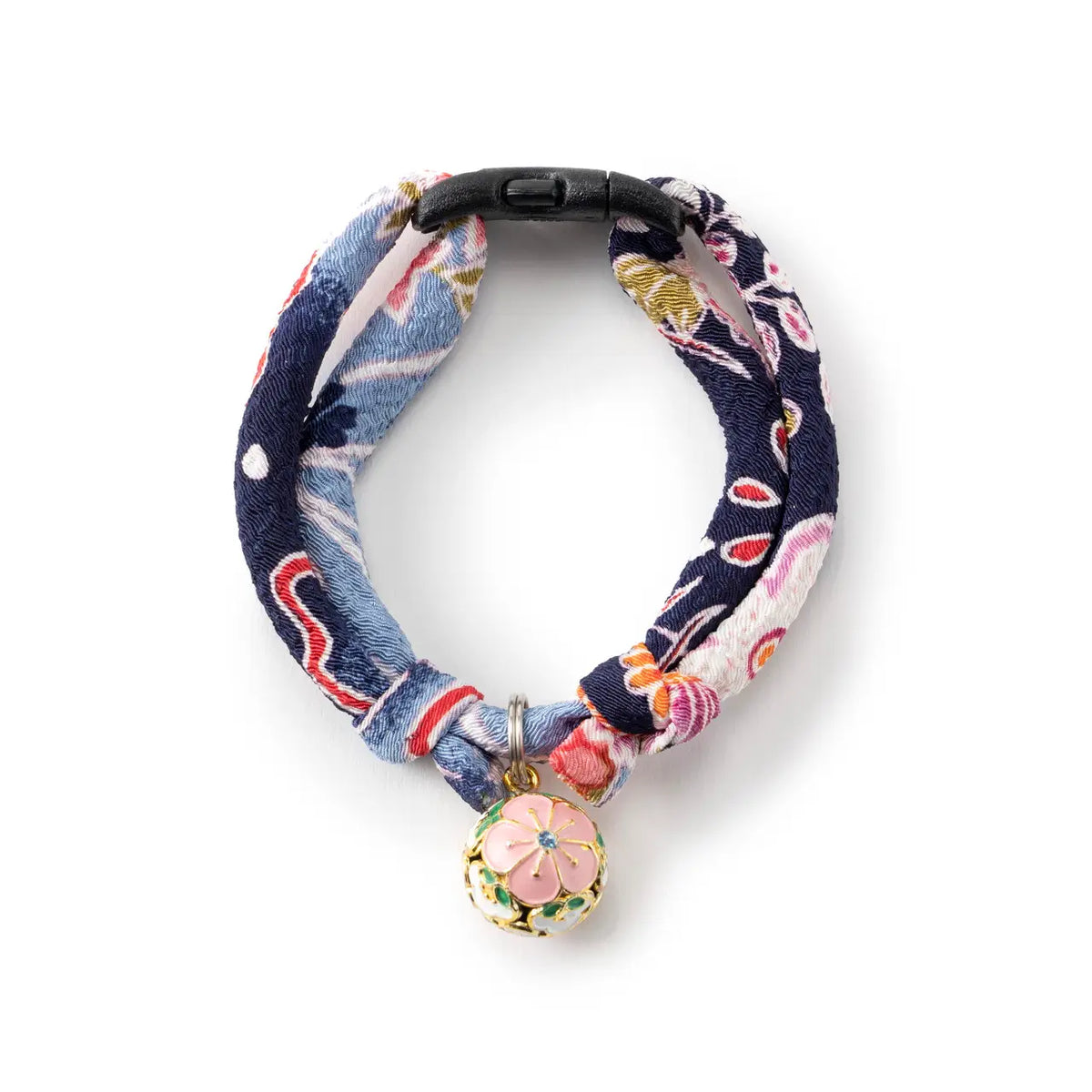 Cat Collar Chirimen Plum Blossom