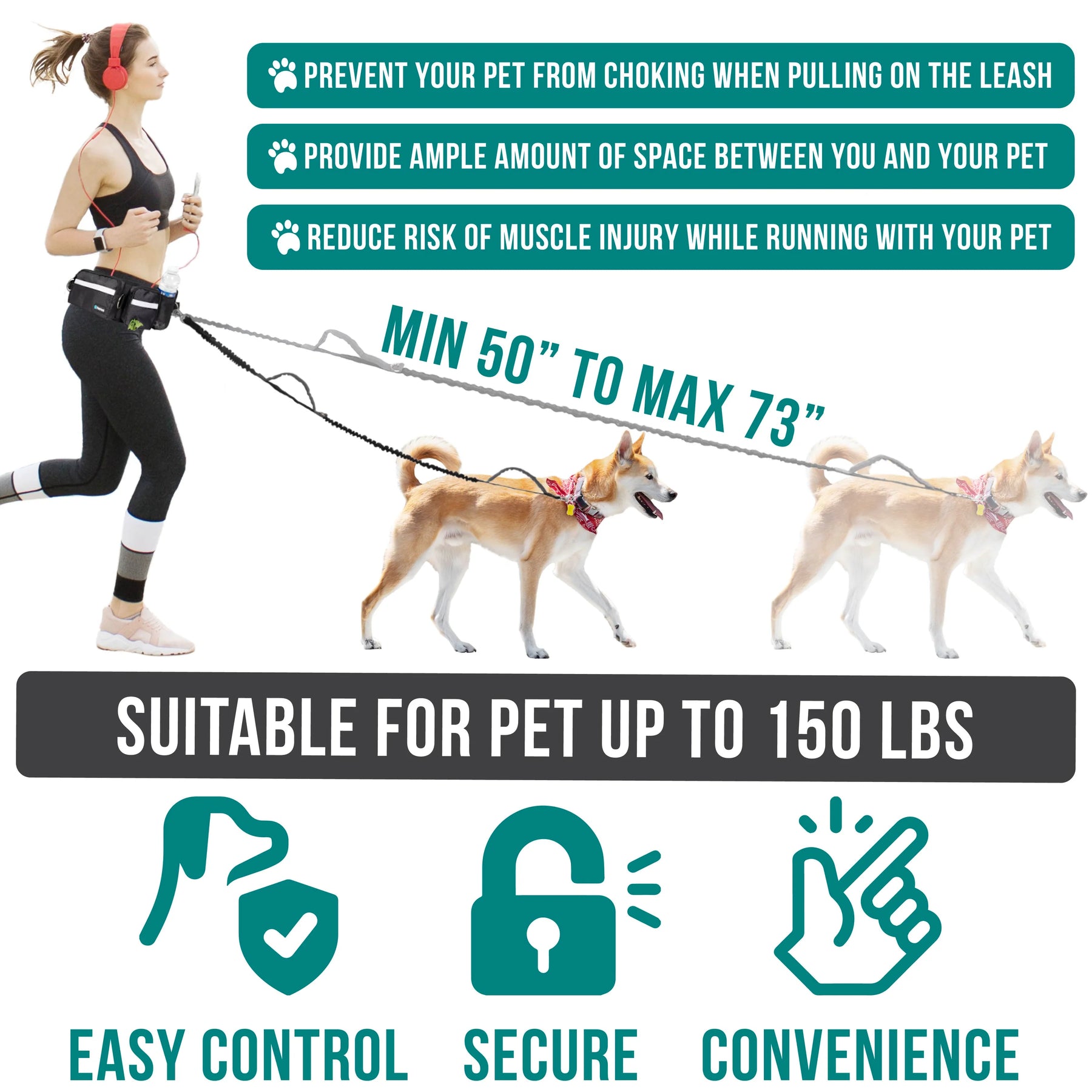 PetAmi - Dog Leash Bag Deluxe Hands Free