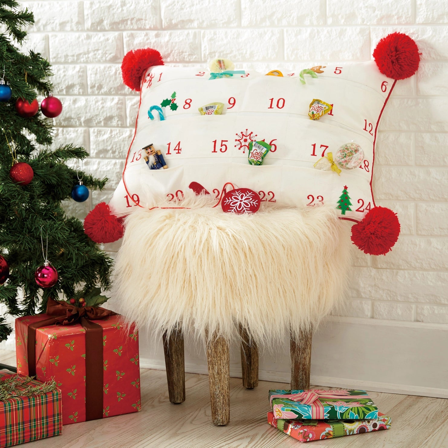 Pillow Embroidered Advent Calendar