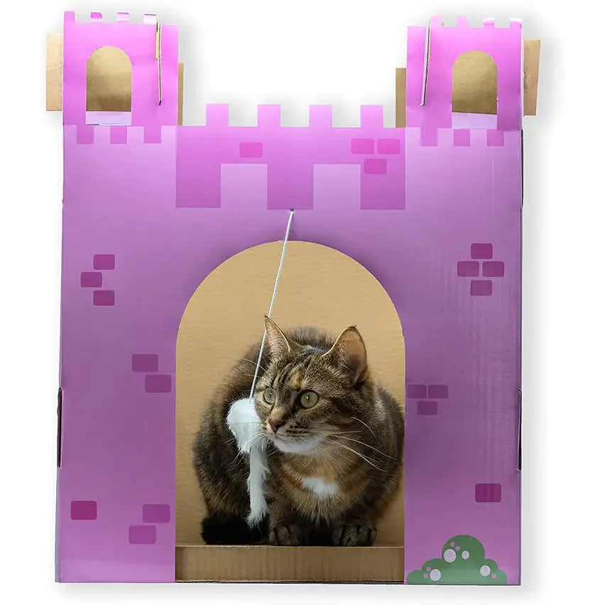 Midlee - Pink Castle Cat Scratcher House