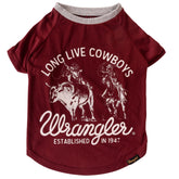Lexington Pet w/ Wrangler - Dog Tee Long Live Cowboys Maroon