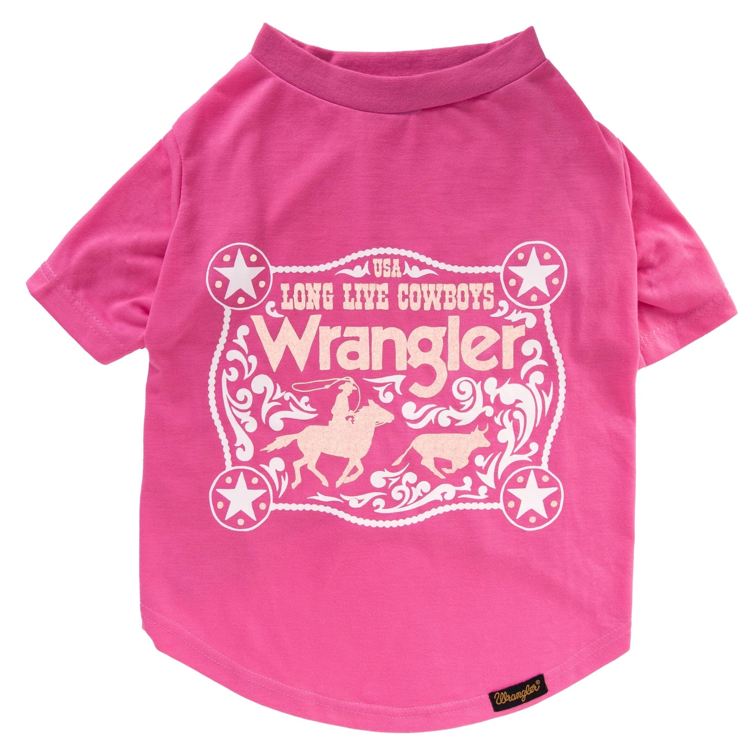 Lexington Pet w/ Wrangler - Dog Tee Long Live Cowboys Pink