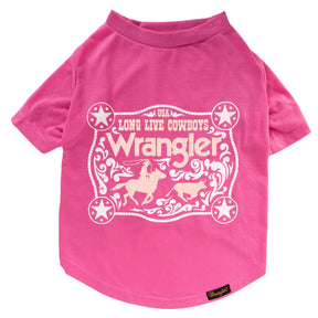 Lexington Pet w/ Wrangler - Dog Tee Long Live Cowboys Pink