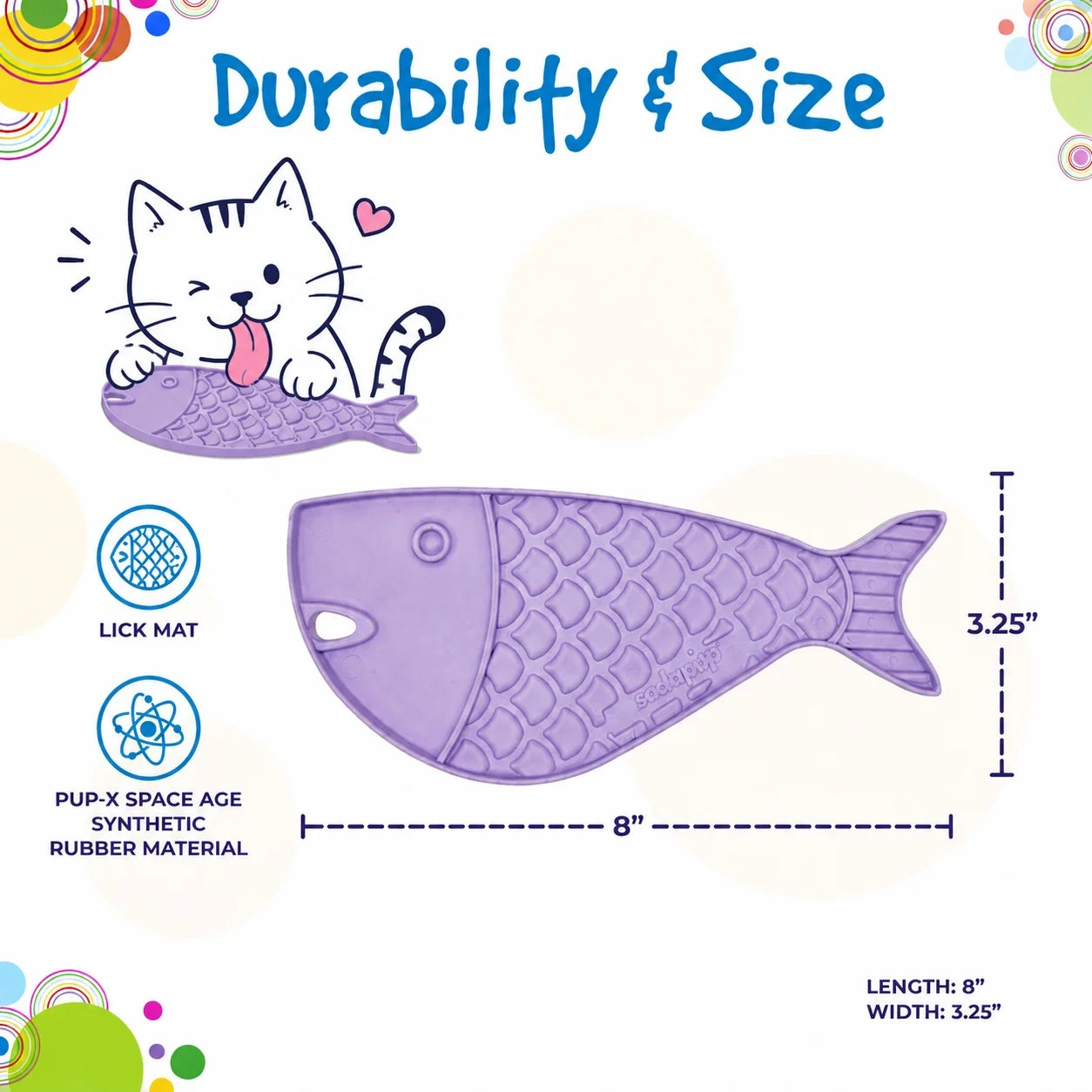 SodaPup - Enrichment Lick Mat for Cats Purple Goldfish