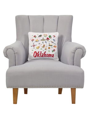 Peking Handicraft - Oklahoma Embroidered Pillow