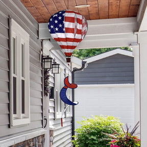 Tsyware - Patriotic Hot Air Balloon Garden Wind Spinner Windmill