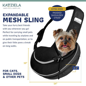 Pet Carrier Expandable Sling for Small Dogs & Cats