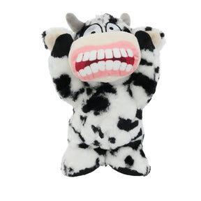 Tuffy Dog Toys - Mighty Angry Animals Cow Plush Squeaky Dog Toy