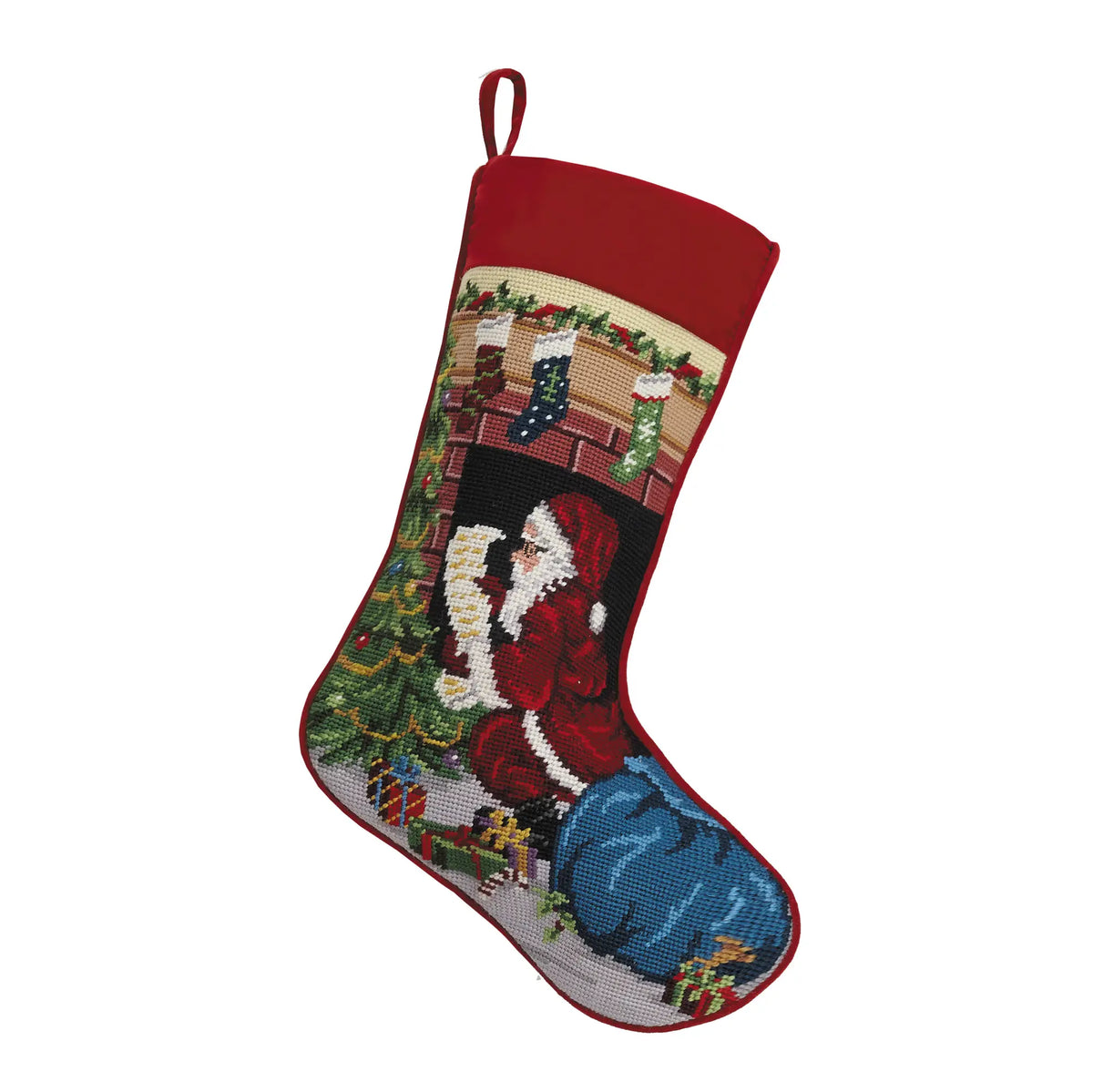 Peking Handicraft - Stocking Santa Chimney Needlepoint