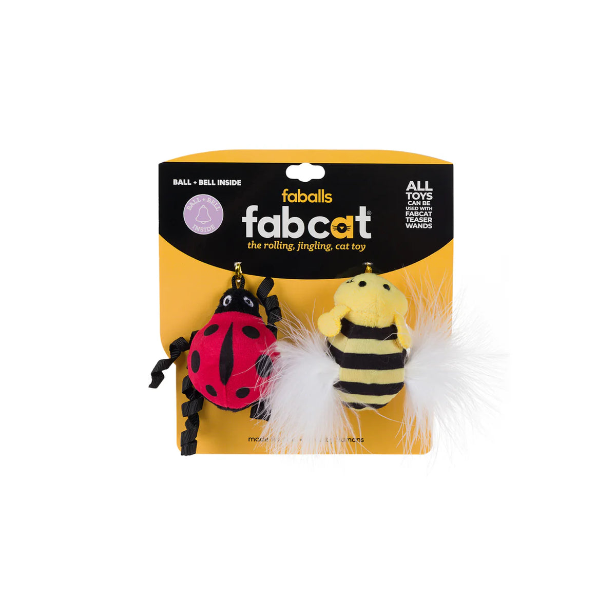Fabdog - Cat Toy Ladybug/Bumblebee Faball