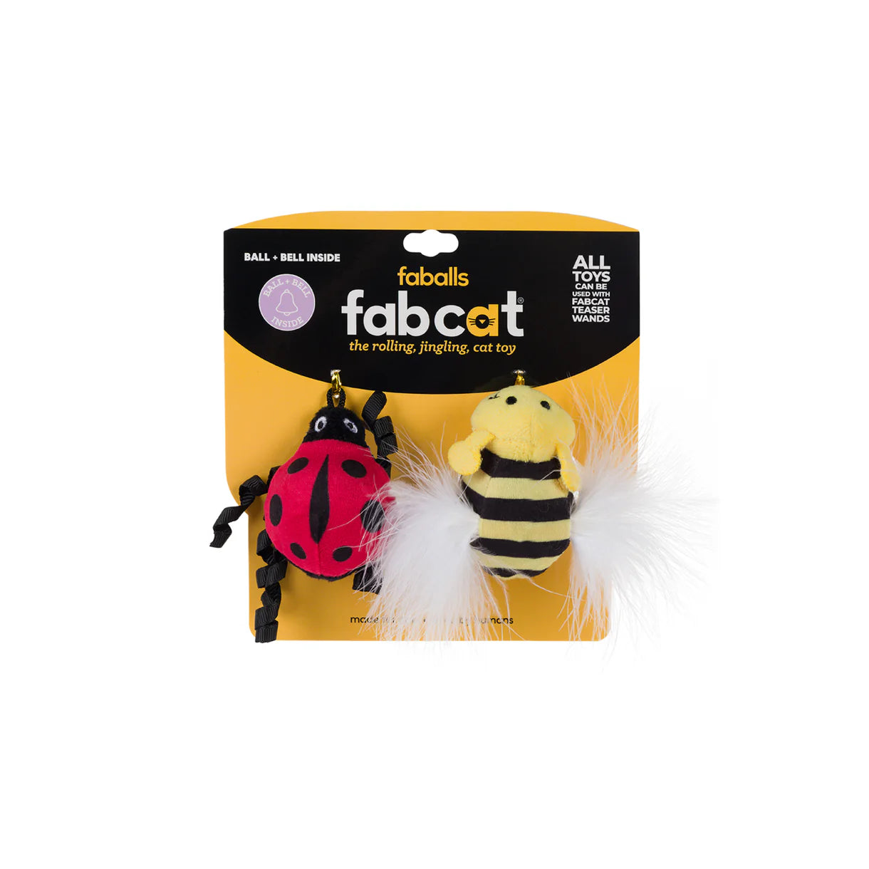 Fabdog - Cat Toy Ladybug/Bumblebee Faball