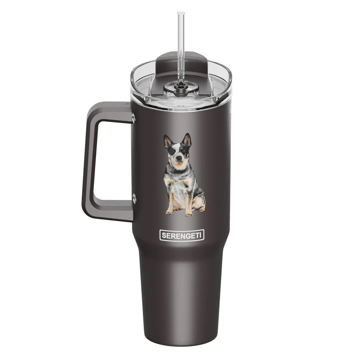 Tumbler with Handle & Straw Australian Cattle Dog