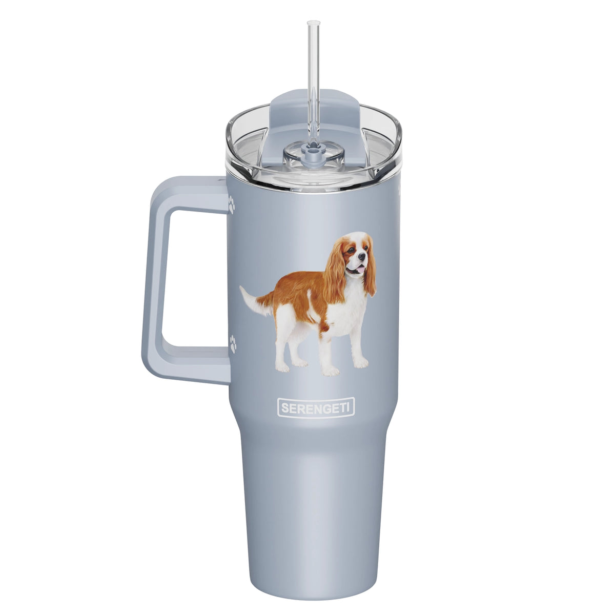 Tumbler with Handle & Straw King Cavalier Charles