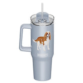 Tumbler with Handle & Straw King Cavalier Charles