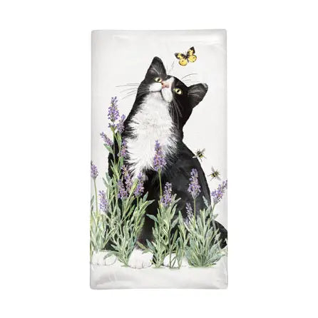 Mary Lake Thompson - Towel Lavender Cat