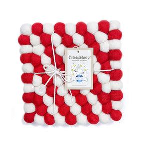 Friendsheep - Eco Coaster & Trivet Candy Cane