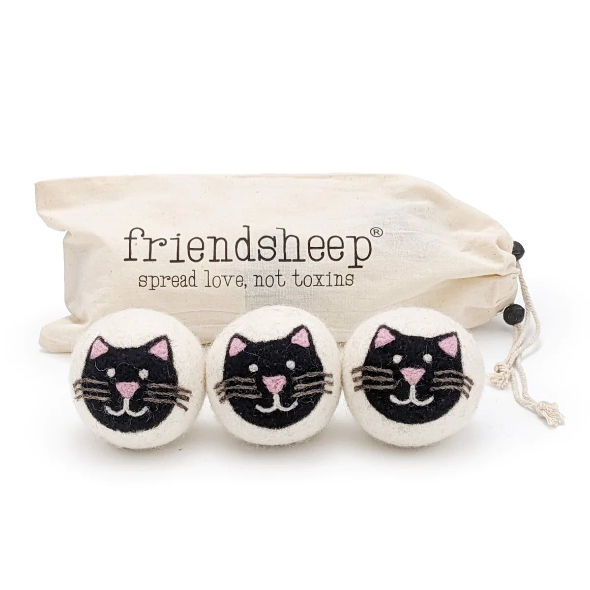 Friendsheep - Eco Dryer Ball Black Cats (Set of 3)