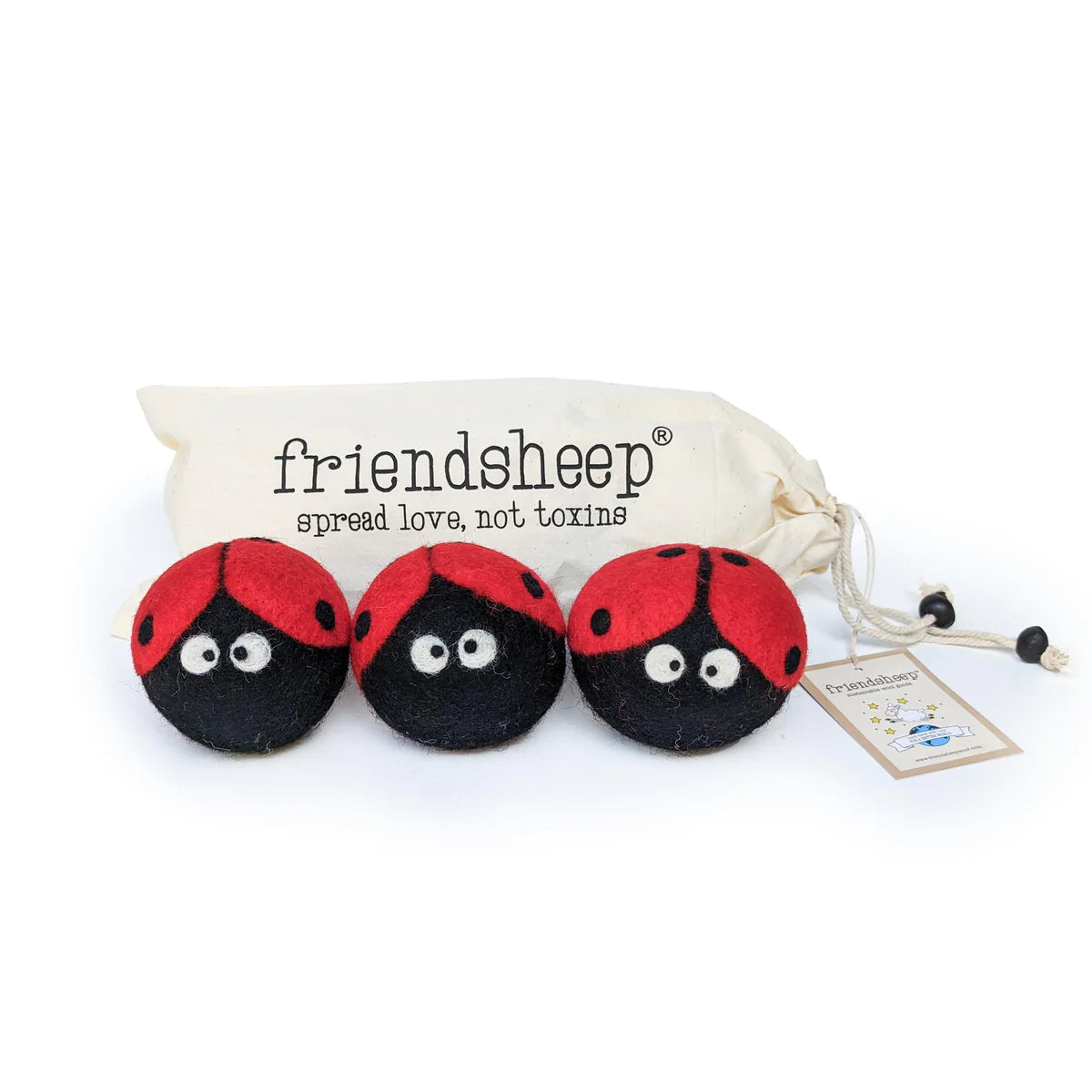 Friendsheep - Eco Dryer Ball Ladybug (Set of 3)