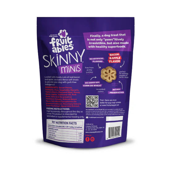 Fruitables - Skinny Minis Apple Bacon, Soft & Chewy Dog Treats
