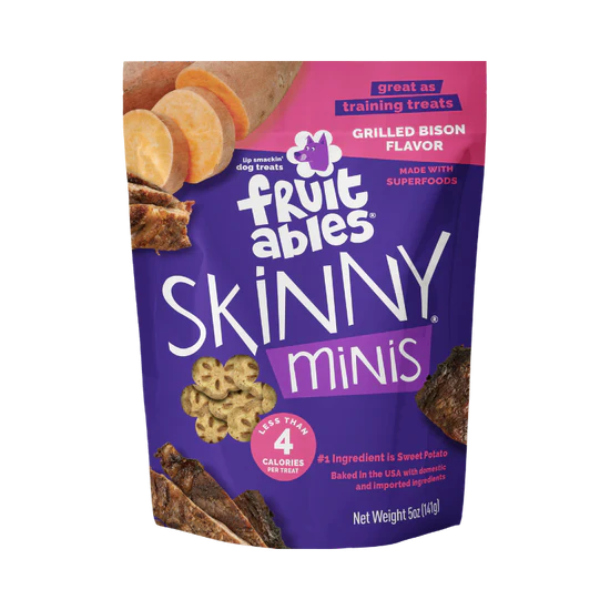 Fruitables - Skinny Minis Grilled Bison Soft & Chewy Dog Treats