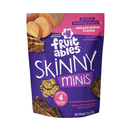 Fruitables - Skinny Minis Grilled Bison Soft & Chewy Dog Treats