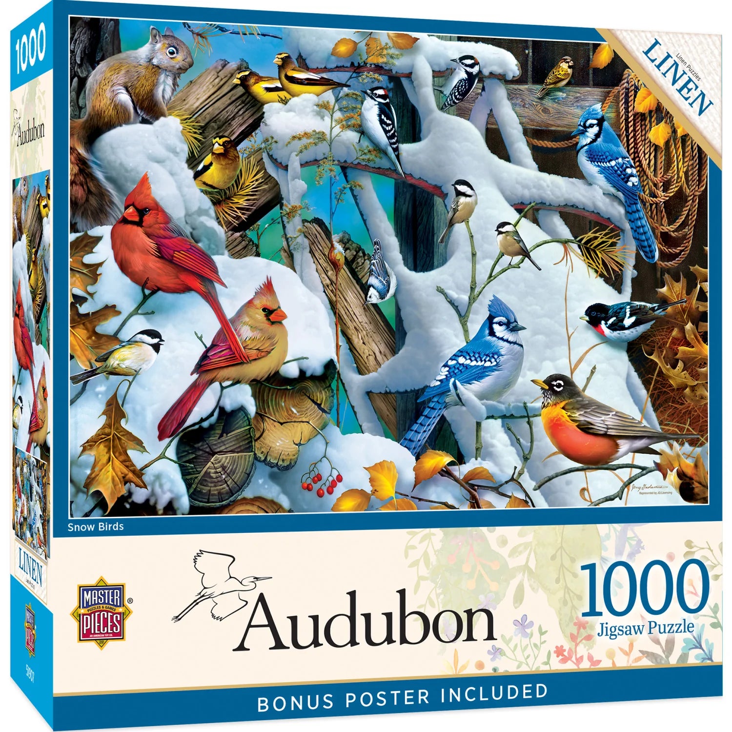 Puzzle Audobon - Snow Birds 1000 Piece