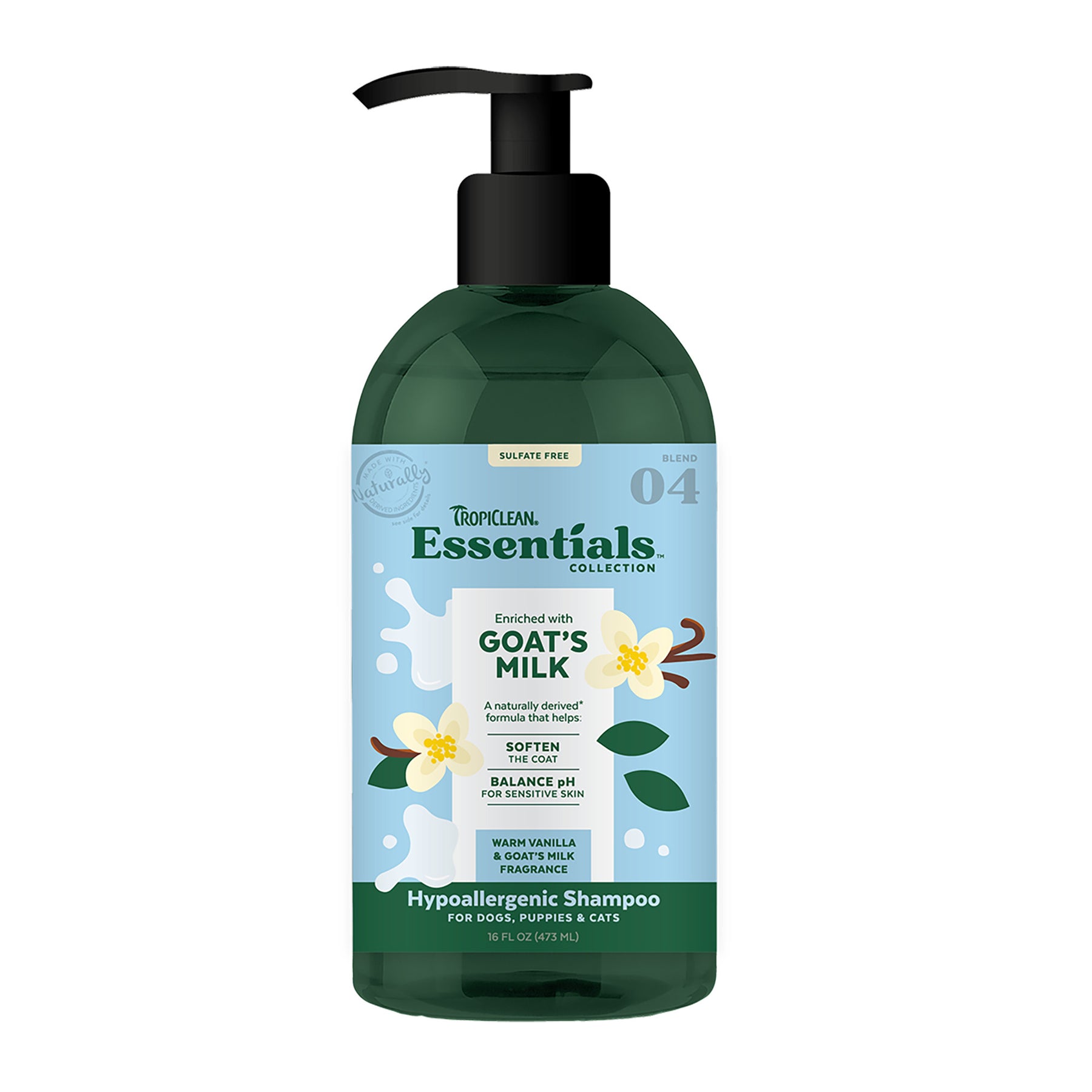 Tropiclean - Essentials Goat Milk Shampoo for Dog,Puppies & Cats