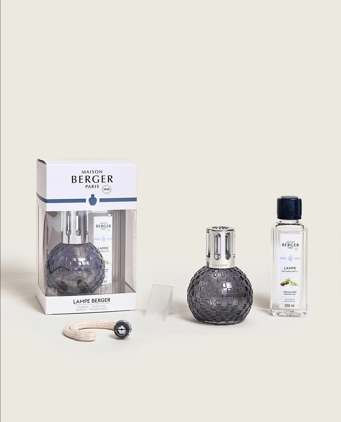Maison Berger - Lampe Disco Grey + 250ml Pure White Tea