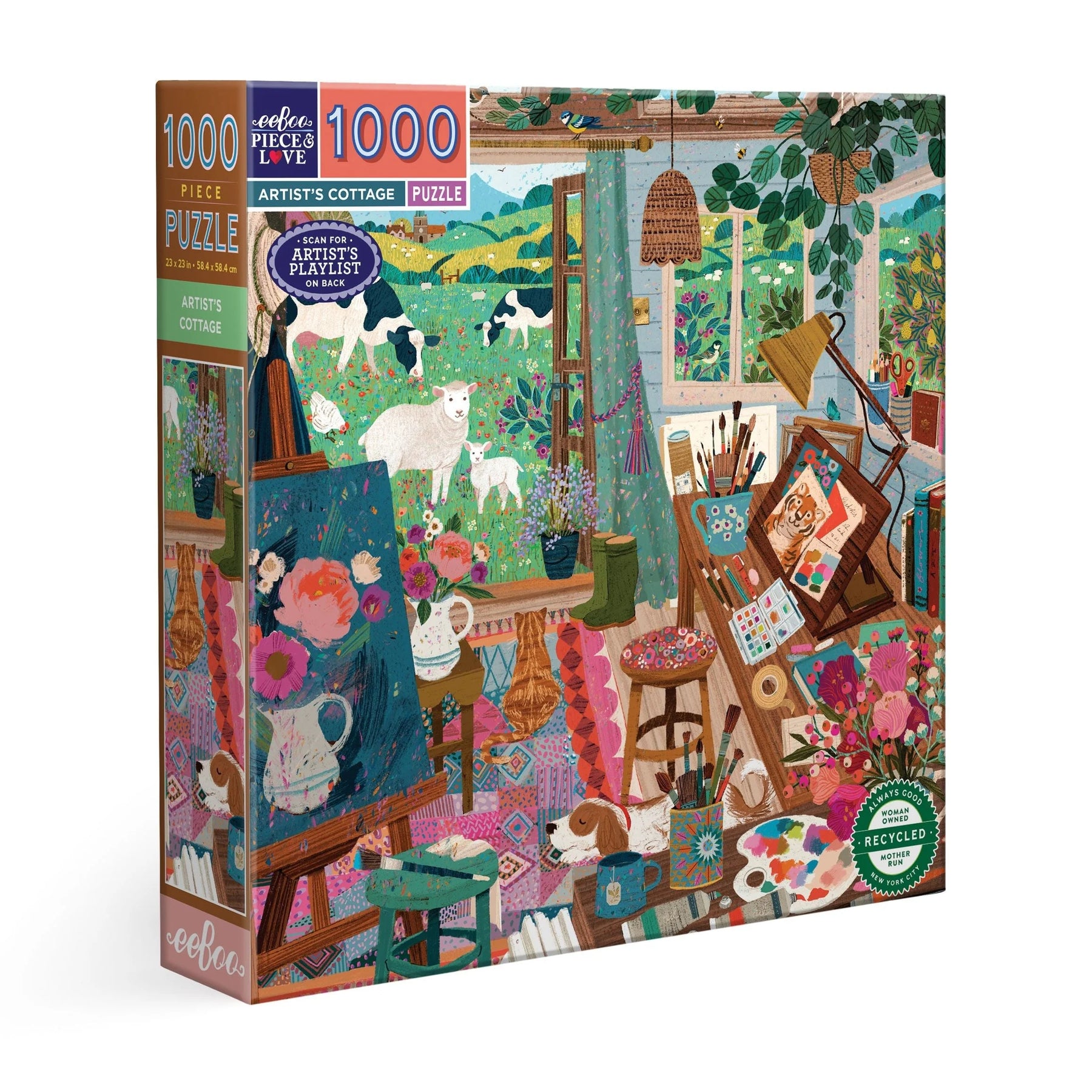 eeBoo - Artist's Cottage 1000 Piece Puzzle