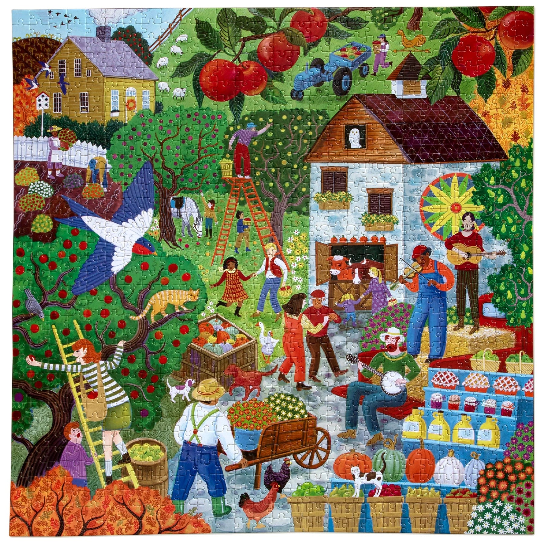 eeBoo - Fall Apple Picking 1000 Piece Puzzle