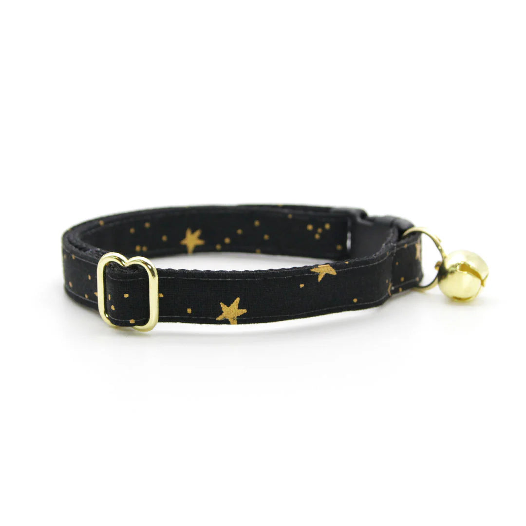 Made by Cleo - Cat Collar "Noir" Breakaway with Gold