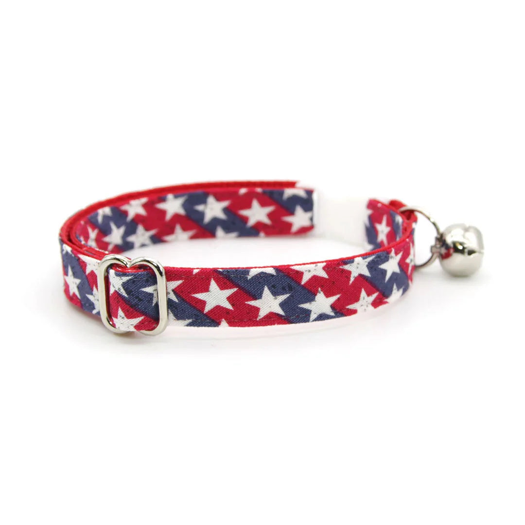 Made by Cleo - Cat Collar "Americana" Breakaway with Silver