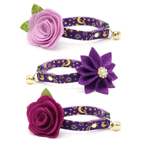 Made by Cleo - Cat Collar "Moonlight Purple" Breakaway with Gold