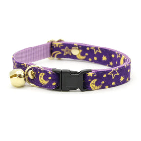 Made by Cleo - Cat Collar "Moonlight Purple" Breakaway with Gold