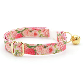 Made by Cleo - Cat Collar "Pretty in Peony" Pink Breakaway with Gold