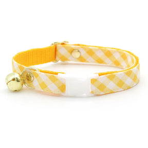 Made by Cleo - Cat Collar "Picnic" Yellow Breakaway with Gold
