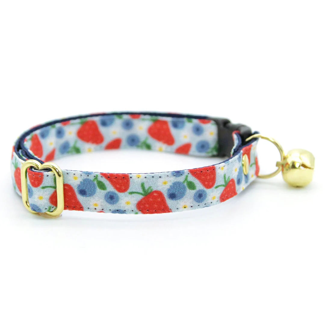 Made by Cleo - Cat Collar "Berry Bramble" Breakaway with Gold