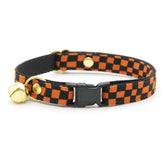 Made by Cleo - Cat Collar "Punk Rock Halloween Black & Orange Breakaway
