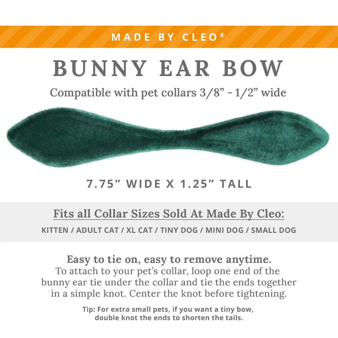 Made by Cleo - Velvet Breakaway Cat Collar with Bunny Ears