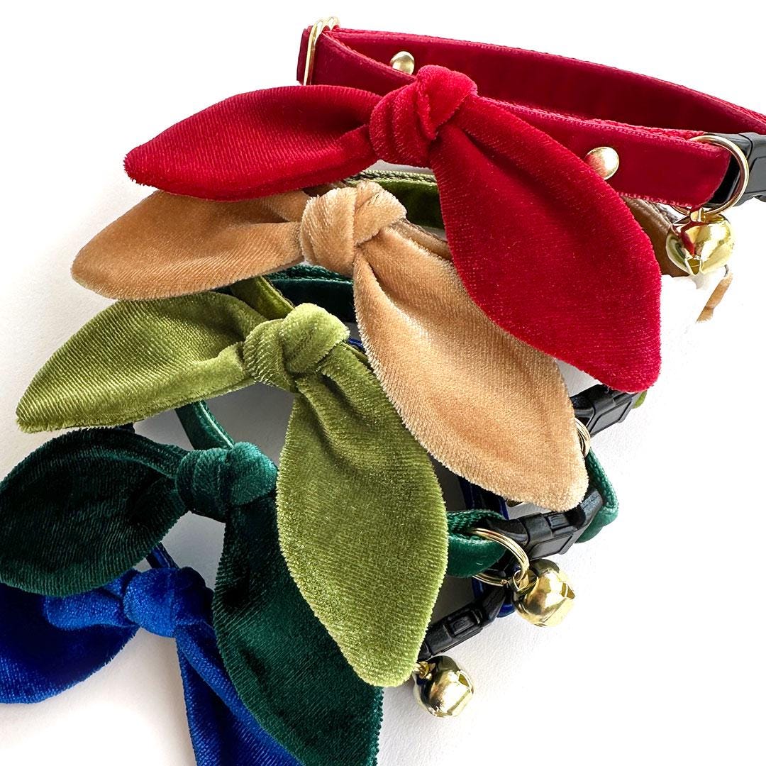 Made by Cleo - Velvet Breakaway Cat Collar with Bunny Ears