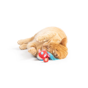 Huxley & Kent - Cat Toy Cheerful Mouse Chirpy Red Mouse w Dangling Legs