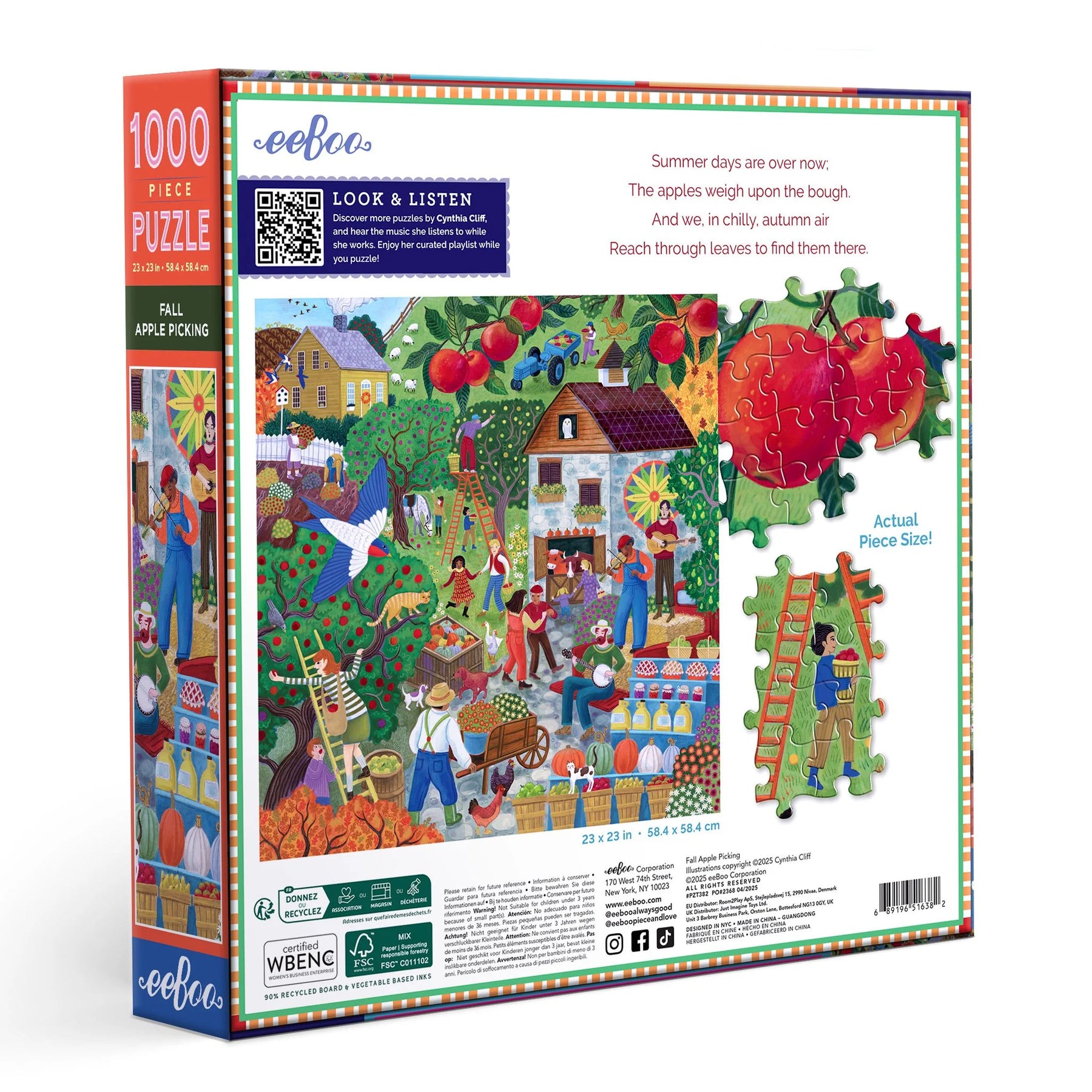 eeBoo - Fall Apple Picking 1000 Piece Puzzle