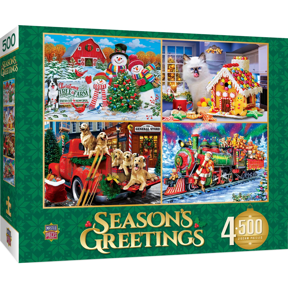 Puzzle Season's Greetings 500 Piece 4 Pack