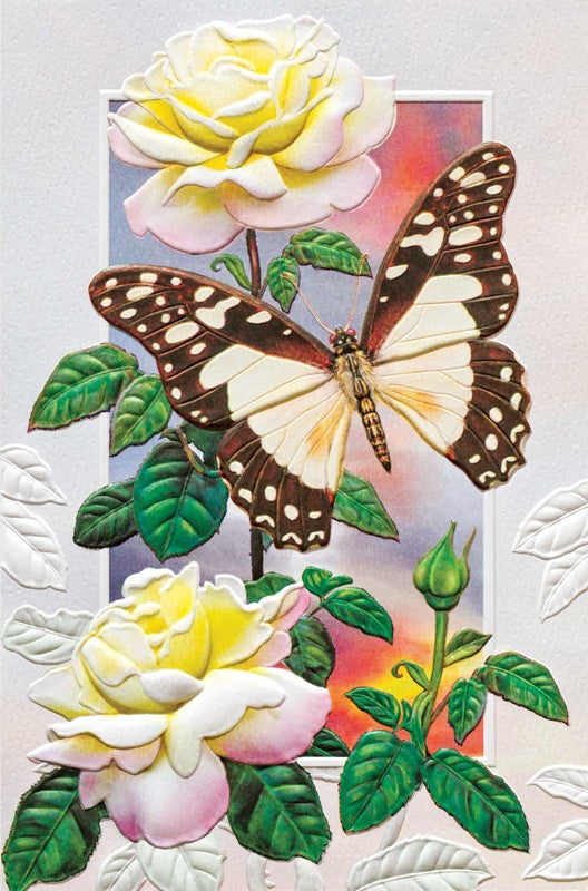 Card White Lady Swallowtail B'day Butterfly