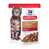 Hill's Science Diet - Adult Turkey & Liver Casserole Cat Pouches
