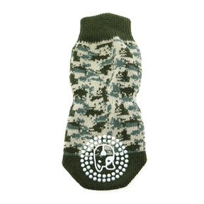Doggie Design - Non-Skid Dog Socks Green Camo