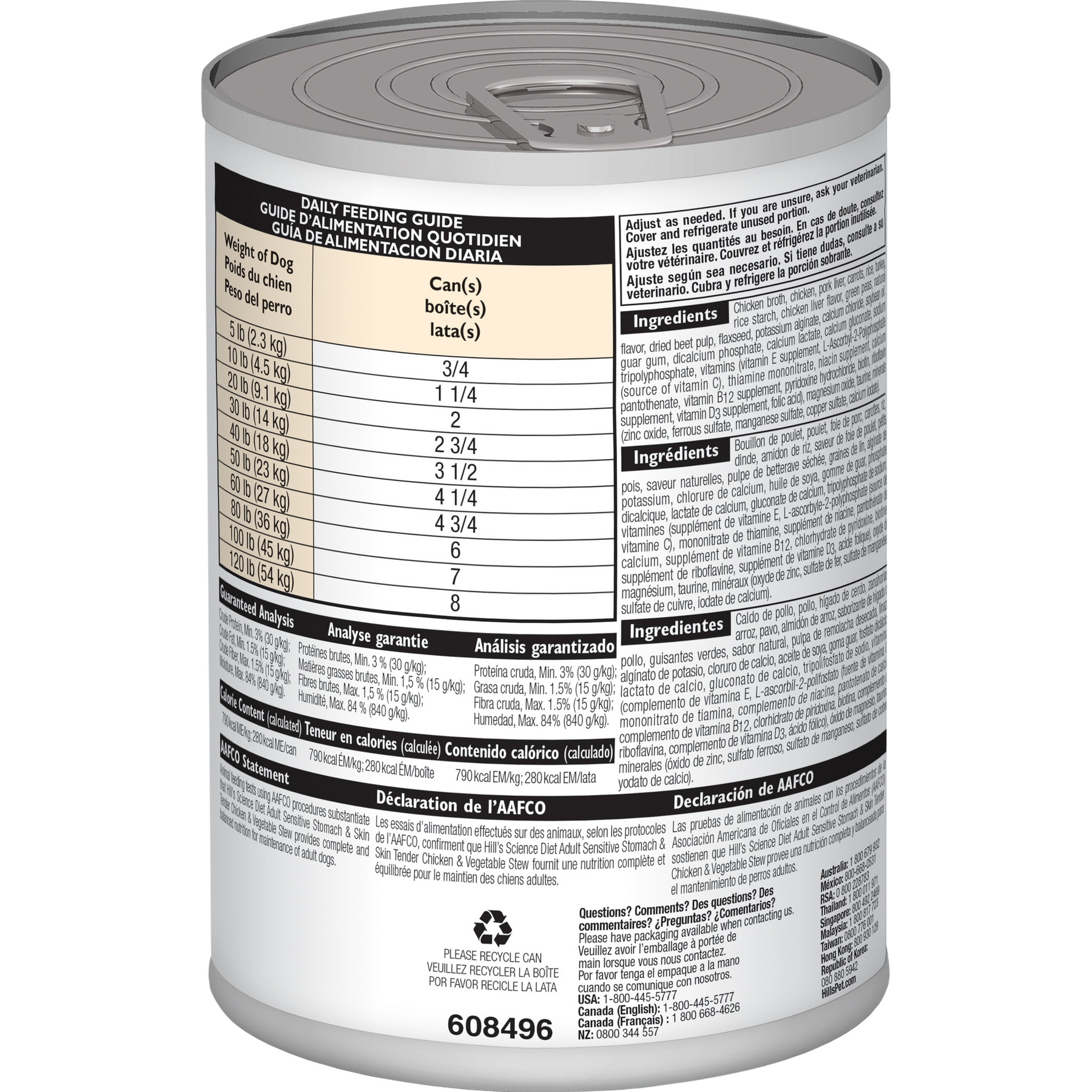 Hill's Science Diet - Sensitive Stomach & Skin Tender Chicken & Vegetable Stew Dog Food - Southern Agriculture 